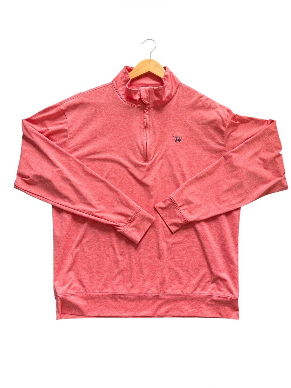 Bald Head Blues Quarter Zip Pullover Mens L Red Performance Stretch